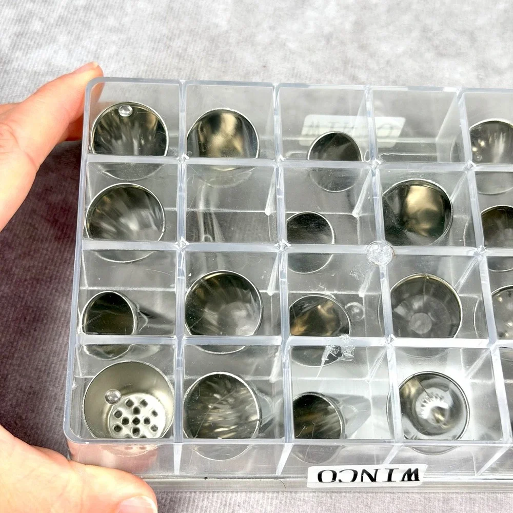 Winco CDT-24 Piece Stainless Steel Cake Decorating Set Pastry Tubes w Case NEW